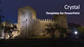  Presentation with castle - Amazing presentation theme having medieval castle in guimaraes portugal backdrop and a  colored foreground