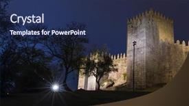  Presentation with medieval - Audience pleasing presentation theme consisting of medieval castle in guimaraes backdrop and a  colored foreground
