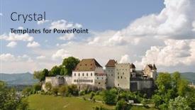  Presentation with switzerland - Colorful PPT layouts enhanced with medieval-castle-in-lenzburg-switzerland backdrop and a light blue colored foreground