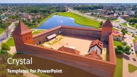  Presentation with castle - Slide set featuring medieval-castle-in-lida-belarus background and a red colored foreground