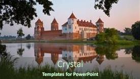  Presentation with medieval - Slide deck having medieval-castle-in-mir-belarus background and a tawny brown colored foreground
