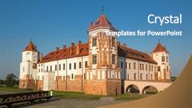  Presentation with medieval - Beautiful slides featuring medieval castle in mir belarus backdrop and a teal colored foreground