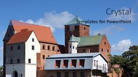  Presentation with medieval - Amazing slide deck having medieval-castle-of-the-pomeranian backdrop and a teal colored foreground