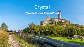  Presentation with medieval - Beautiful slides featuring medieval castle ruins in olsztyn near czestochowa poland backdrop and a teal colored foreground