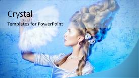  Presentation with renaissance - Cool new PPT layouts with royal ball - beautiful young lady backdrop and a light blue colored foreground