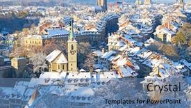  Presentation with city church - PPT theme with bern city covered with fresh background and a coral colored foreground
