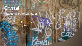  Presentation with architecture city - Slide set with medieval door spanish city background and a coral colored foreground