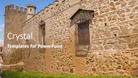  Presentation with facade - PPT layouts consisting of medieval-facade-of-the-palace background and a coral colored foreground