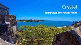  Presentation with kenya - Audience pleasing PPT theme consisting of medieval-fortification-in-mombasa-kenya backdrop and a gray colored foreground