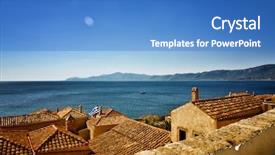  Presentation with byzantine - Colorful PPT layouts enhanced with medieval fortress with byzantine backdrop and a teal colored foreground