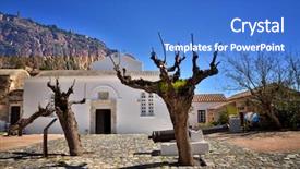  Presentation with byzantine - Beautiful slide deck featuring medieval fortress with byzantine backdrop and a teal colored foreground