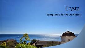  Presentation with byzantine - PPT theme with medieval fortress with byzantine background and a teal colored foreground