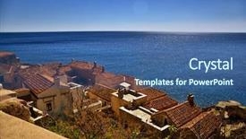  Presentation with byzantine - Amazing presentation theme having medieval fortress with byzantine backdrop and a ocean colored foreground