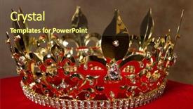  Presentation with king crown - Audience pleasing slide deck consisting of medieval golden king's crown backdrop and a tawny brown colored foreground