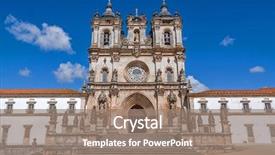  Presentation with gothic architecture - Beautiful PPT theme featuring medieval gothic architecture cistercian religious backdrop and a coral colored foreground