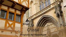  Presentation with france - PPT layouts consisting of medieval house and a cathedral in vannes france background and a coral colored foreground