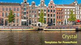  Presentation with medieval - Slide deck enhanced with medieval-houses-and-cruise-boats background and a tawny brown colored foreground