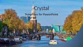  Presentation with science museum - Colorful presentation design enhanced with medieval houses and nemo science backdrop and a light blue colored foreground