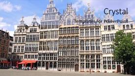  Presentation with medieval - Presentation with medieval houses on grand place background and a light blue colored foreground
