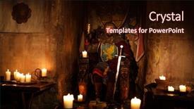  Presentation with king throne - Presentation design enhanced with medieval king on the throne background and a wine colored foreground