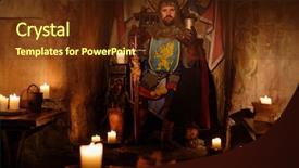  Presentation with king throne - Slides enhanced with medieval king on the throne background and a tawny brown colored foreground