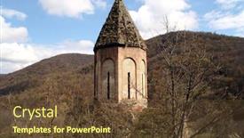  Presentation with armenia - Theme with medieval kirants monastery armenia background and a tawny brown colored foreground