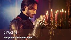  Presentation with knight - Presentation enhanced with medieval-knight-in-armor-reads background and a tawny brown colored foreground