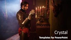  Presentation with armor - Presentation theme with medieval-knight-in-armor-reads background and a black colored foreground