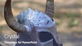  Presentation with festival - Cool new theme with medieval-metal-helmet-istoric-festival backdrop and a ocean colored foreground