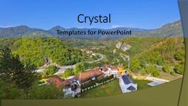  Presentation with bosnia - PPT theme with medieval monastery dobrun in bosnia background and a light blue colored foreground