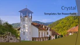  Presentation with bosnia - Slide deck consisting of medieval-monastery-dobrun-in-bosnia background and a light blue colored foreground