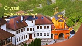  Presentation with bosnia - Audience pleasing PPT theme consisting of medieval-monastery-dobrun-in-bosnia backdrop and a tawny brown colored foreground