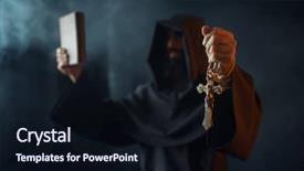  Presentation with fire - Amazing slides having medieval monk stands in fire backdrop and a wine colored foreground