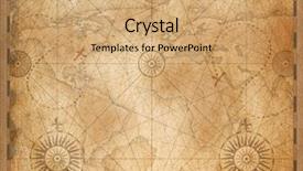  Presentation with old nautical vintage world map - PPT theme having medieval nautical vintage world map background and a coral colored foreground