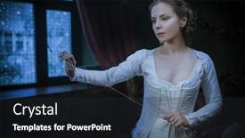  Presentation with 18th century - Presentation design with medieval-noble-woman-is-getting background and a wine colored foreground