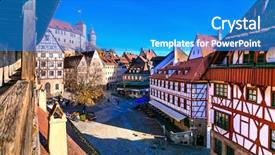  Presentation with architecture old - Audience pleasing presentation design consisting of medieval nuremberg with traditional backdrop and a teal colored foreground