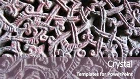  Presentation with stone cross - PPT theme enhanced with medieval ornament on armenian cross background and a gray colored foreground