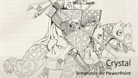  Presentation with knights - Amazing slides having medieval soldiers - knights going to a tourney backdrop and a soft green colored foreground