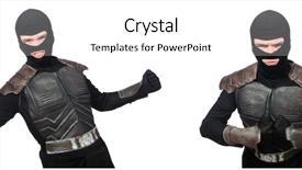  Presentation with funny - Colorful slide set enhanced with medieval soldiers - young funny man in armour backdrop and a  colored foreground