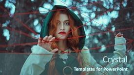  Presentation with forest fairy - PPT layouts consisting of medieval-sorceress-and-the-threads background and a ocean colored foreground