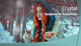  Presentation with forest fairy - Theme enhanced with medieval-sorceress-cuts-the-threads background and a dark gray colored foreground