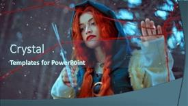  Presentation with middle ages - Audience pleasing PPT layouts consisting of medieval-sorceress-cuts-the-threads backdrop and a ocean colored foreground