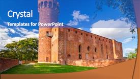  Presentation with medieval - PPT theme having medieval teutonic castle in swiecie background and a teal colored foreground