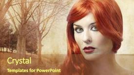  Presentation with renaissance - Amazing PPT theme having medieval theater - beautiful redheaded woman backdrop and a tawny brown colored foreground