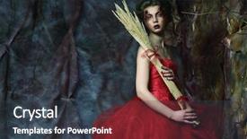  Presentation with fantasy tale - PPT layouts with medieval theater - fairy tale theatre woman background and a tawny brown colored foreground