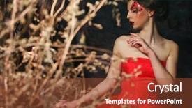  Presentation with fantasy tale - Amazing slide set having medieval theater - fairy tale theatre woman backdrop and a tawny brown colored foreground