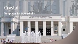  Presentation with opera - Audience pleasing PPT theme consisting of medieval theater - national opera and ballet theatre backdrop and a gray colored foreground