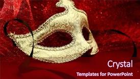  Presentation with vintage theater - Cool new theme with medieval theater - vintage carnival mask in red backdrop and a wine colored foreground