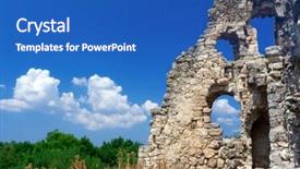  Presentation with ancient ruins - Slides enhanced with medieval times ages - ancient ruins part of old background and a  colored foreground
