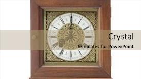  Presentation with medieval times - PPT layouts consisting of medieval times ages - antique clock isolated on white background and a coral colored foreground